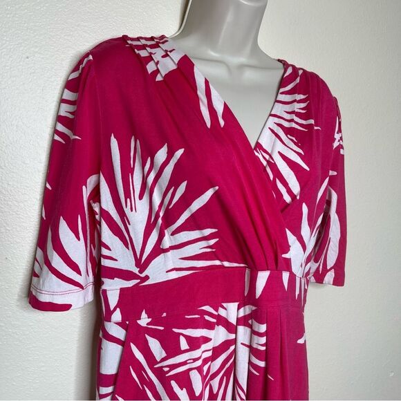 Lilly Pulitzer Bellanna Azalea Pink Frilly Ferns Dress Silk Women Large FLAWED - Picture 3 of 16